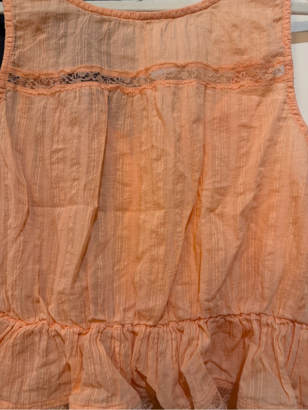 Women's Peach Lace-Trim Sleeveless Top - Picture 6 of 7